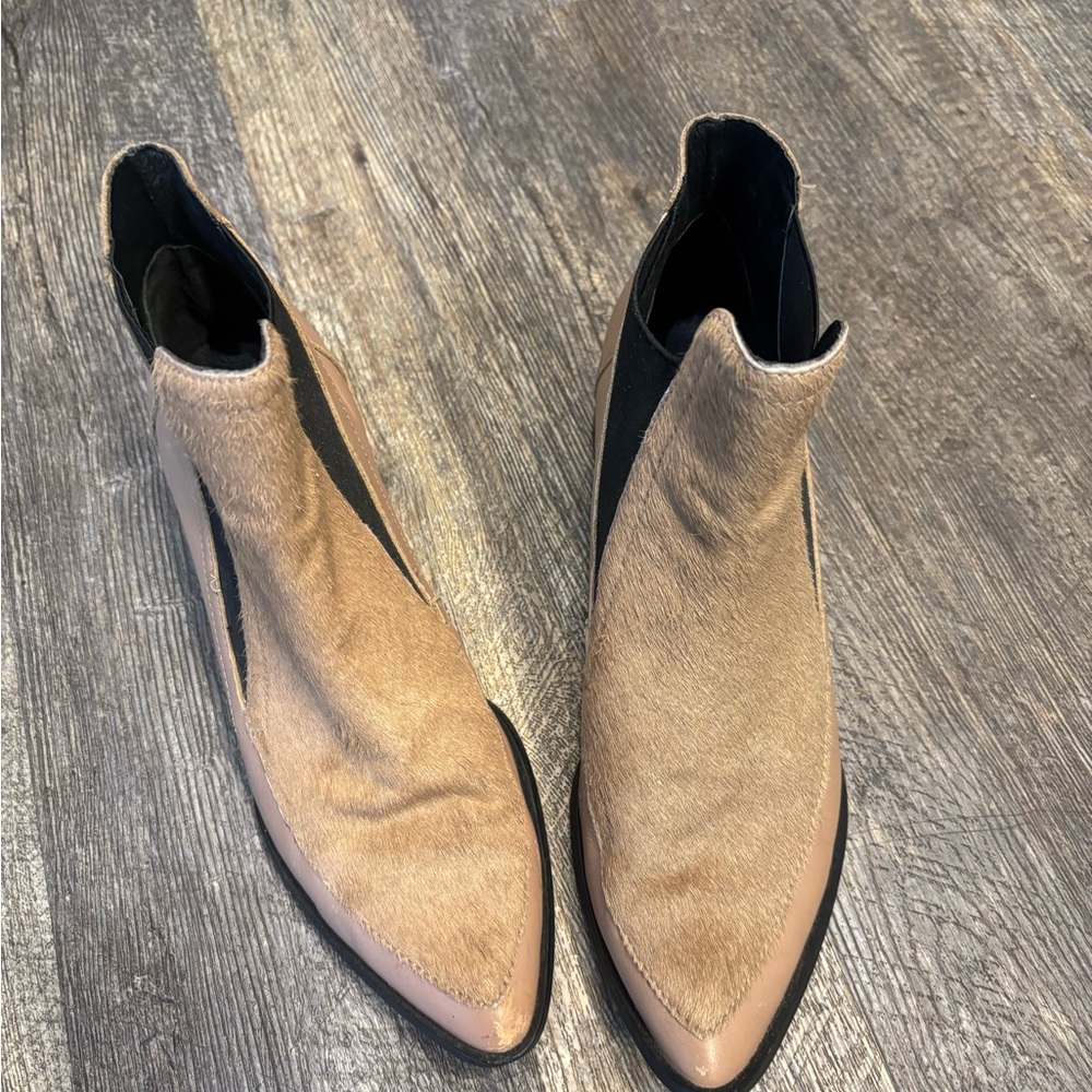Sol Sana Tan and Black Ankle Booties CLERANCE